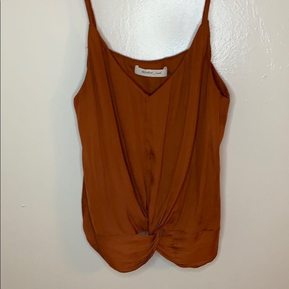 Mustard Seed burnt orange crop top with front knot
